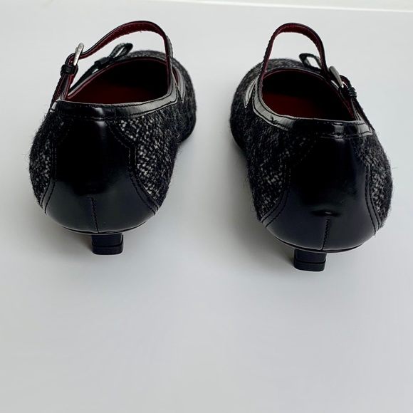 PRADA Black & White Tweed Maryjane Pumps - Picture 4 of 7